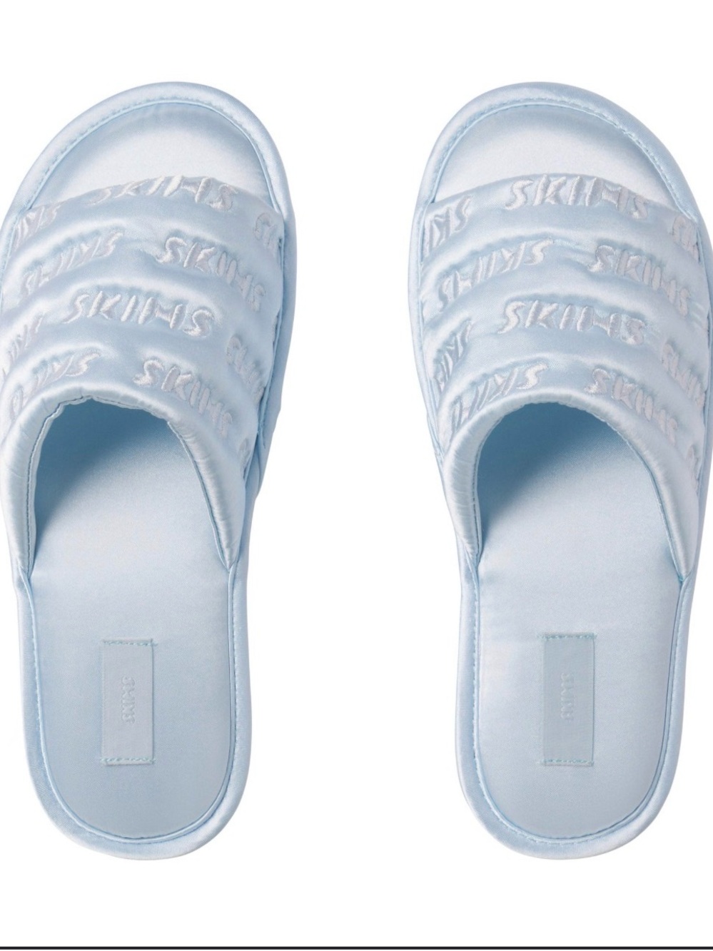 SKIMS Light Blue Satin Slide Slippers-Bridal Collection